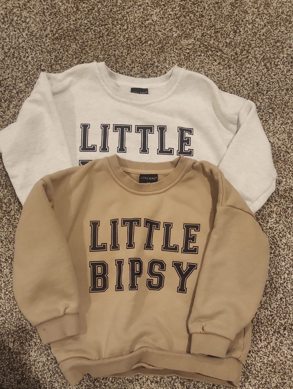 Little Bipsy Sweatshirt Set in Cream and Tan